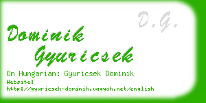 dominik gyuricsek business card